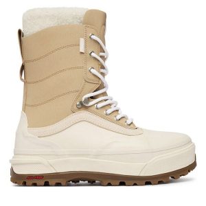 Śniegowce Vans. Brązowe buty zimowe Vans, bez obcasa, bez zapięcia. Za 899,99 zł.