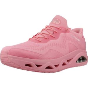 Buty SKECHERS SLIP - INS UNO GLIDE STEP AIR GLIDERS Rose. Czerwone buty trekkingowe Skechers, z tkaniny, bez zapięcia. Za 453,99 zł.