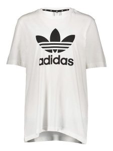 Adidas Koszulka "Trefoil" w kolorze białym rozmiar: XL. Białe bluzki ADIDAS, xl, bez wzorów, z bawełny, bez kołnierzyka, bez ramiączek. Za 83,62 zł.