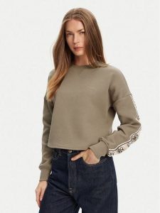 Guess Bluza V3BQ16 KB3P2 Brązowy Regular Fit. Brązowe bluzy Guess, xs, z aplikacjami, z bawełny, bez kaptura. Za 229,99 zł.