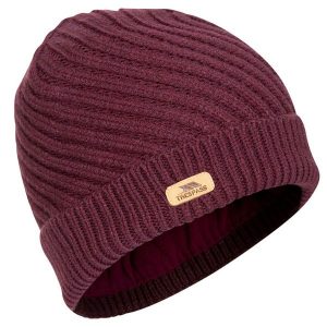 Damska Czapka Z Dzianiny Twisted Knitted Beanie. Fioletowe czapki Trespass, z aplikacjami, z dzianiny. Za 57,99 zł.