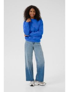 Kaffe Bluza w kolorze niebieskim rozmiar: XL. Niebieskie bluzy Kaffe, xl, bez wzorów, bez kaptura. Za 162,87 zł.