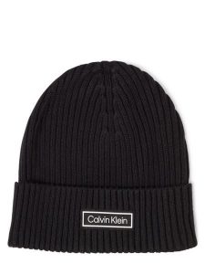 Calvin Klein Jeans czapka z dzianiny z zawartością kaszmiru Kobiety Bawełna niebieski, ONE SIZE. Niebieskie czapki Calvin Klein Jeans, z aplikacjami, z bawełny. Za 89,95 zł.