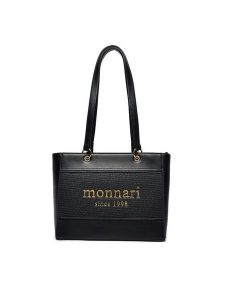 Monnari Torebka BAG2250-020 Czarny. Czarne listonoszki Monnari, bez wzorów, ze skóry, bez dodatków. Za 99,99 zł.