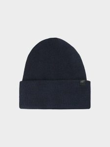 4F Czapka beanie w kolorze granatowym rozmiar: onesize. Niebieskie czapki 4f, bez wzorów, ze splotem. Za 35,45 zł.