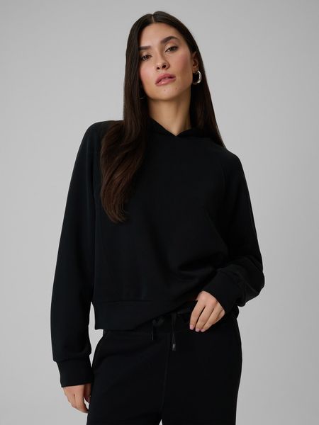 4F Bluza dresowa regular z kapturem damska - czarna L. Czarne bluzy 4f, l, bez wzorów, z dresówki, z kapturem. Za 199,99 zł.