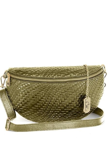 Anna Morellini Skórzana saszetka "Rufina" w kolorze zielonym - 30 x 18 x 9 cm rozmiar: onesize. Zielone nerki i saszetki Anna Morellini, bez wzorów, z materiału. Za 245,96 zł.