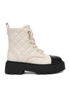 Nine West Trzewiki CEO-INAS-01 Écru. Botki Nine West, bez wzorów, z materiału, bez obcasa, na płaskiej podeszwie, bez zapięcia. Za 239,99 zł.