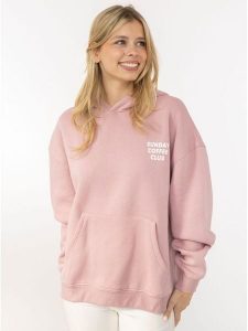 Zwillingsherz Bluza "Sunday Coffee Club" w kolorze jasnoróżowym rozmiar: S/M. Różowe bluzy Zwillingsherz, m, bez wzorów, z kapturem. Za 174,84 zł.