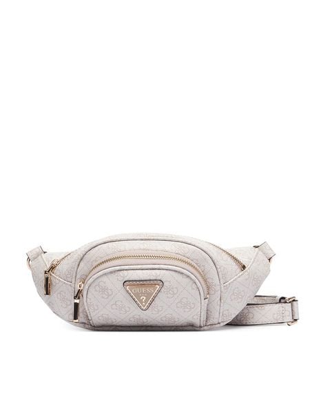 Guess Nerka Latona Travel TWHB92 11080 Kremowy. Białe nerki i saszetki Guess, z aplikacjami, ze skóry, bez dodatków. Za 461,99 zł.