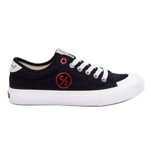 Damskie Materiałowe Tenisówki Cross Jeans LL2R4044 Czarne. Czarne trampki bez wzorów, z gumy, bez zapięcia. Za 170,48 zł.