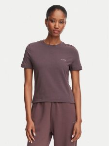 Guess T-Shirt V6RI07 J1314 Brązowy ciemny Regular Fit. Brązowe t-shirty Guess, xxs, z aplikacjami, z bawełny, bez kołnierzyka, bez ramiączek. Za 154,99 zł.