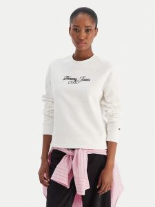 Tommy Jeans Bluza Essential DW0DW21922 Écru Regular Fit. Bluzy Tommy Jeans, s, bez wzorów, z bawełny, bez kaptura. Za 329,99 zł.