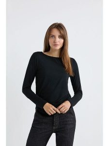 Josephine & Co Koszulka "Aline" w kolorze czarnym rozmiar: XL. Czarne bluzki Josephine & Co, xl, bez wzorów, bez kołnierzyka, bez ramiączek. Za 114,17 zł.