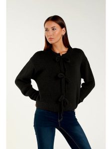 Tamba Kardigan w kolorze czarnym rozmiar: 40/42. Czarne kardigany Tamba, bez wzorów, z wełny, bez ramiączek. Za 175,26 zł.
