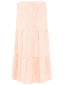 Zwillingsherz Muślinowa spódnica w kolorze brzoskwiniowym rozmiar: L/XL. Pomarańczowe spódnice Zwillingsherz, l, bez wzorów, z bawełny, maxi. Za 104,99 zł.