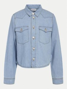 Noisy May Koszula jeansowa Selvi 27033010 Błękitny Regular Fit. Niebieskie koszule Noisy may, s, bez wzorów, z bawełny, bez kołnierzyka, bez ramiączek. Za 89,99 zł.