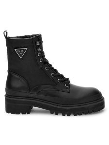 Guess Trapery Bada FL7BDA ELE10 Czarny. Czarne buty zimowe Guess, ze skóry, bez obcasa, bez zapięcia. Za 367,00 zł.