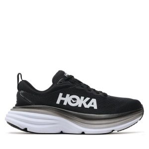 Buty do biegania Hoka. Czarne buty sportowe Hoka, bez wzorów, bez zapięcia, do biegania. Za 499,99 zł.