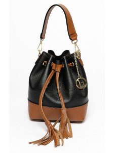 Lia Biassoni Skórzana torebka "Torbido" w kolorze czarno-jasnobrązowym - 19 x 22 x 12 cm rozmiar: onesize. Brązowe torebki klasyczne Lia Biassoni, bez wzorów, z materiału, przez ramię, bez dodatków. Za 260,99 zł.