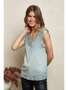 Joséfine Top "Javanaise" w kolorze khaki rozmiar: L. Brązowe topy Joséfine, l, bez wzorów, z koronki, bez kołnierzyka, bez ramiączek. Za 105,38 zł.