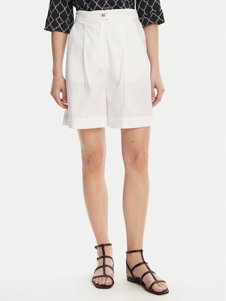 Max Mara Beachwear Bermudy Sultano 2516141019 Biały Relaxed Fit. Białe szorty Max Mara Beachwear, bez wzorów, z bawełny. Za 759,99 zł.