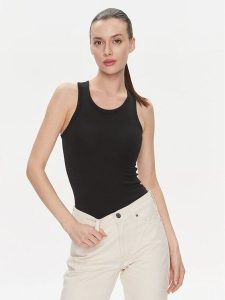 Calvin Klein Top Modal Rib Tank Top K20K206406 Czarny Slim Fit. Czarne topy Calvin Klein, xs, bez wzorów, bez kołnierzyka, bez ramiączek. Za 179,99 zł.