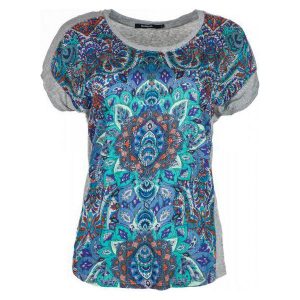 Desigual T-Shirt Damski Sevilla Xs Szary. T-shirty marki Desigual. W wyprzedaży za 176,00 zł.