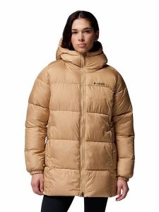 Columbia Kurtka zimowa "Puffect II Mid" w kolorze beżowym rozmiar: XS. Brązowe kurtki Columbia, na zimę, xs, bez wzorów, z puchu, bez kaptura. Za 339,95 zł.