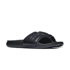 Damskie klapki Crocs Crocs All Day Slide W 211430-001. Czarne klapki Crocs, bez wzorów, z materiału, z okrągłym noskiem, bez obcasa. Za 121,72 zł.