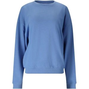 Bluza damska Athlecia Crecy. Niebieskie bluzy Athlecia, bez wzorów, z materiału, bez kaptura. Za 197,50 zł.