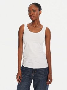 G-Star Raw Top Base D07210-3310 Biały Slim Fit. Białe topy G-Star Raw, m, bez wzorów, z bawełny, retro, bez kołnierzyka, bez ramiączek. Za 109,99 zł.