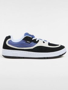 Vans Skórzane sneakersy "Speed LS" w kolorze biało-niebiesko-czarnym rozmiar: 40. Białe trampki Vans, bez wzorów, bez zapięcia. Za 156,61 zł.