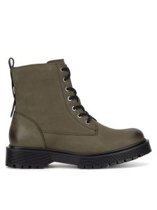 Lasocki Trzewiki WI23-STYX-10 Khaki. Brązowe botki Lasocki, bez wzorów, z nubiku, bez obcasa, na płaskiej podeszwie, bez zapięcia. Za 249,99 zł.