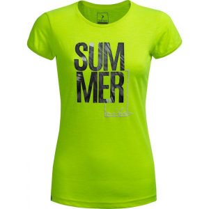 T-shirt damski TSD618 - żółty neon - Outhorn. T-shirty marki Outhorn. W wyprzedaży za 29,99 zł.