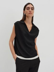 Someday Koszulka w kolorze czarnym rozmiar: 40. Czarne bluzki someday., bez wzorów, bez kołnierzyka, bez ramiączek. Za 167,28 zł.