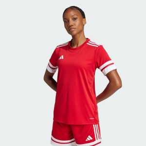 Koszulka Squadra 25. Białe bluzki ADIDAS, m, bez wzorów, z materiału, sportowe, bez kołnierzyka, bez ramiączek. Za 99,95 zł.