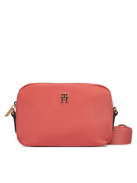 Tommy Hilfiger Torebka Popette Camera Bag AW0AW17704 Koralowy. Pomarańczowe listonoszki TOMMY HILFIGER, bez wzorów, ze skóry, bez dodatków. Za 329,99 zł.