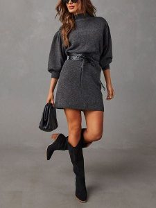 Milan Kiss Sukienka dzianinowa w kolorze antracytowym rozmiar: S. Czarne sukienki Milan Kiss, s, bez wzorów, z dzianiny, bez kołnierzyka, bez ramiączek, mini. Za 165,99 zł.