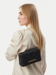 LOVE MOSCHINO Torebka JC4079PP0PLA0000 Czarny. Czarne torebki wieczorowe LOVE MOSCHINO, bez wzorów, ze skóry, bez dodatków. Za 639,99 zł.