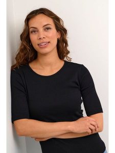 Kaffe Koszulka w kolorze czarnym rozmiar: XXL. Czarne bluzki Kaffe, xxl, bez wzorów, bez kołnierzyka, bez ramiączek. Za 56,93 zł.