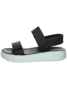 Think! Skórzane sandały "Sing" w kolorze czarnym rozmiar: 39. Czarne sandały Think, bez wzorów, z otwartym noskiem, bez obcasa, bez zapięcia. Za 238,29 zł.