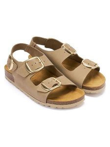 Mandel Skórzane sandały "Carlos" w kolorze szarobrązowym rozmiar: 40. Brązowe sandały Mandel, bez wzorów, z nubiku, bez obcasa, bez zapięcia. Za 165,99 zł.