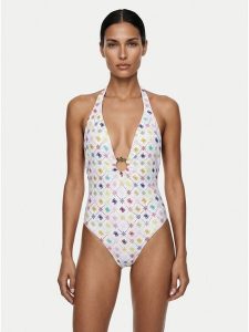 Guess Strój kąpielowy E6GJ39 MC04R Biały. Białe stroje jednoczęściowe Guess, z aplikacjami, z syntetyku. Za 387,99 zł.