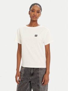 HUGO T-Shirt 50534300 Écru Regular Fit. T-shirty Hugo, l, bez wzorów, z bawełny, bez kołnierzyka, bez ramiączek. Za 189,99 zł.