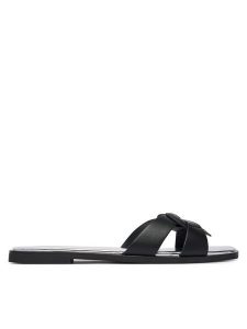 LOVE MOSCHINO Klapki JA28092G0OIAX000 Czarny. Czarne klapki LOVE MOSCHINO, bez wzorów, ze skóry, bez obcasa. Za 477,99 zł.