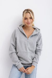 BLUZA VIVIEN SZARY MELANŻ L - Flawless. Szare bluzy Flawless, na zimę, l, bez wzorów, z bawełny, bez kaptura. Za 340,00 zł.