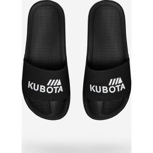 Klapki Kubota Basenowe Basic Czarne. Czarne klapki Kubota, bez wzorów, z materiału, bez obcasa. W wyprzedaży za 49,99 zł.