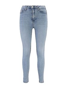Trendyol Dżinsy - Skinny fit - w kolorze błękitnym rozmiar: 36. Niebieskie jeansy Trendyol, bez wzorów, z bawełny, z podwyższonym stanem. Za 70,41 zł.