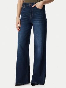 Guess Jeansy W6YA82 D1334 Granatowy Wide Leg. Niebieskie jeansy Guess, z aplikacjami, z jeansu. Za 524,99 zł.